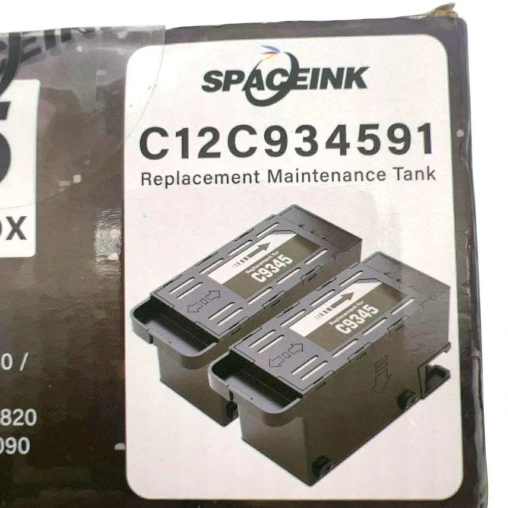 SpaceInk C9345 C12C934591 Ink Maintenance Box Replacement Tank 2 Pack NIB